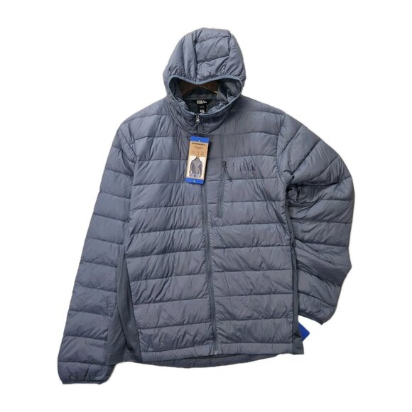 Eddie Bauer Men's Down Puffer Jacket, Whit A Hood Gray, Size Large, Full Zip - Picture 1 of 12